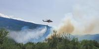 L'incendio in corso a Montorio al Vomano