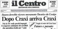 Il primo numero de Il Centro, uscito il 3 luglio 1986